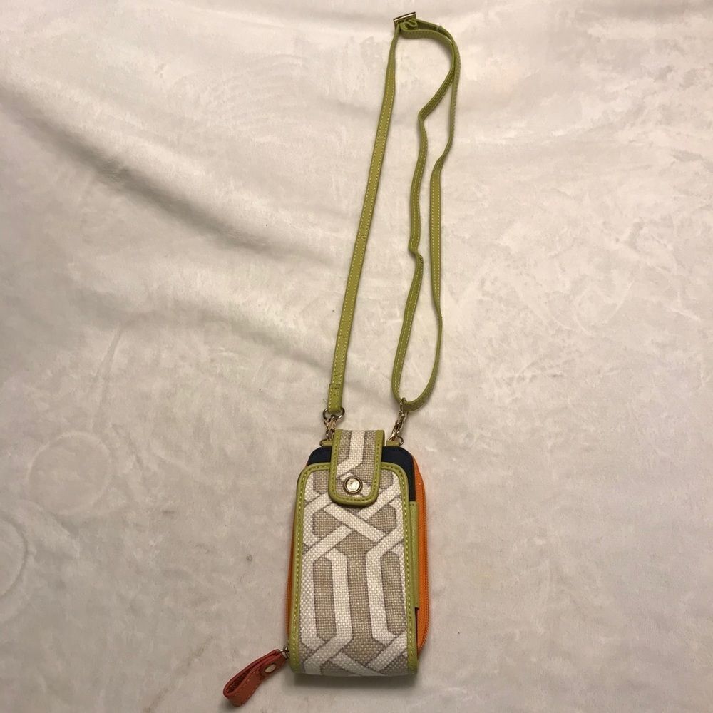 Spartina 449 Linen and Leather Cellphone Crossbody